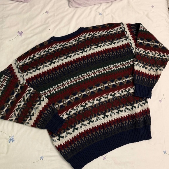 VINTAGE abstract grandpa knit sweater - Picture 8 of 12